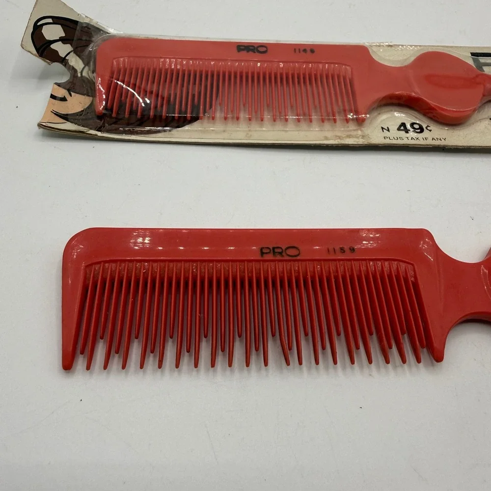PRO Tease Vintage‎ Red Styling Comb Double Duty Hair Tool 1158